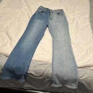 Two toned risen jeans